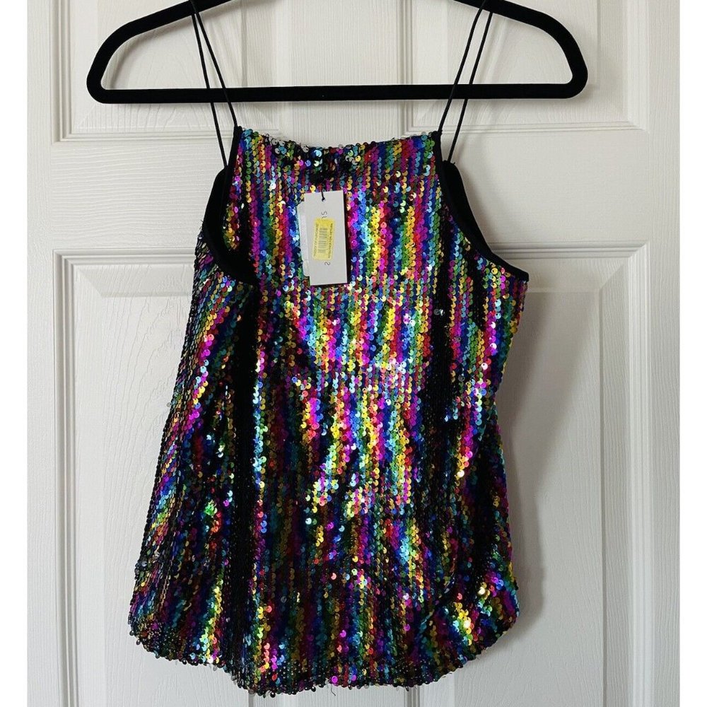 NWT Sugar Lips Multi Color Sequin Tank Top - Small